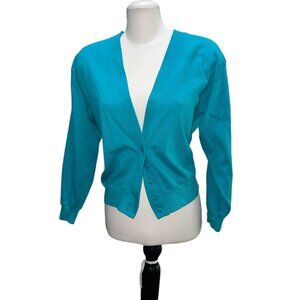 Land's End Vintage Button Front Deep VNeck Long Sleeve Cardigan Sz Small Womens